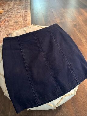 Dark Denim Panel Mini Skirt